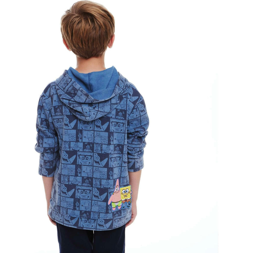 SpongeBob SquarePants™ x Andy & Evan® | Kids  Stone-Washed Waffle Hooded Tee with Friends Label