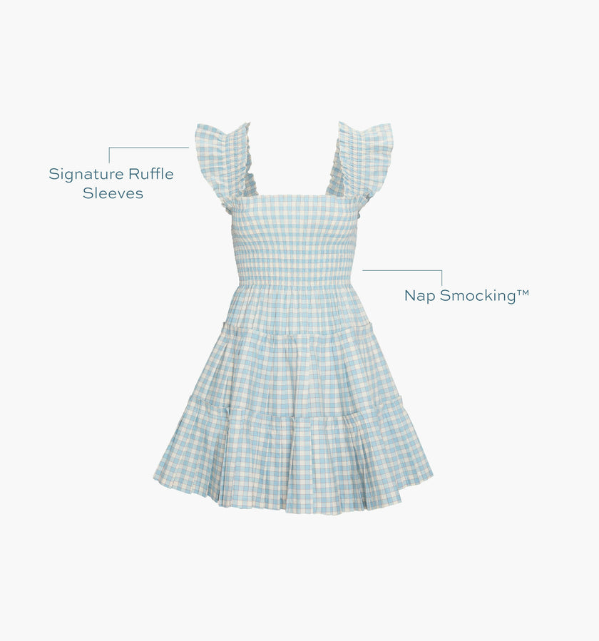 The Charlotte Nap Dress - Blue/Red Gingham