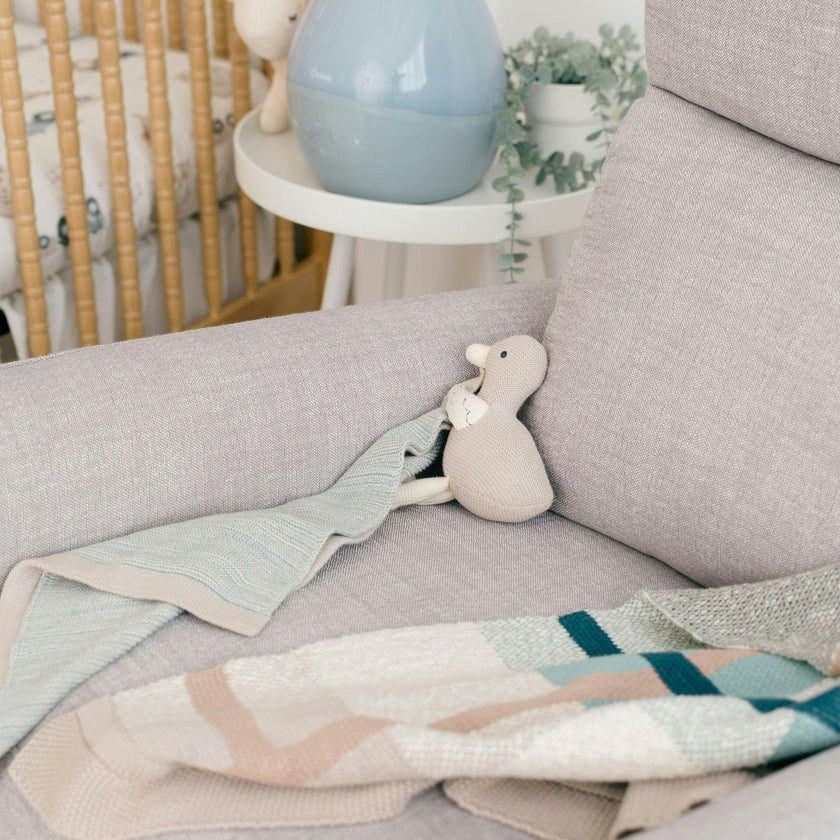 Charlie Farmhouse Knitted Lovey  Blanket (Georgie the Goose)