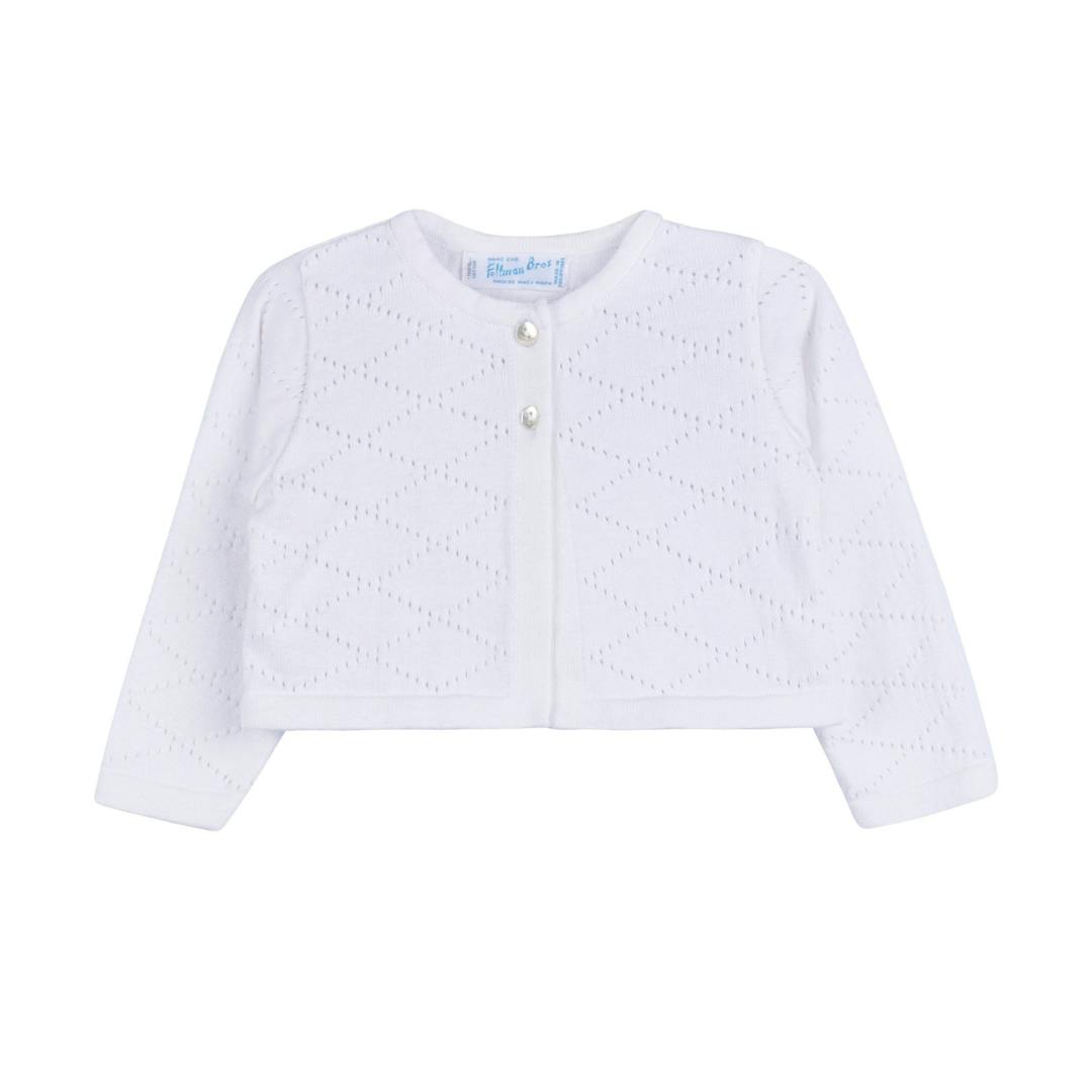 Diamond Pointelle Cropped Cardigan