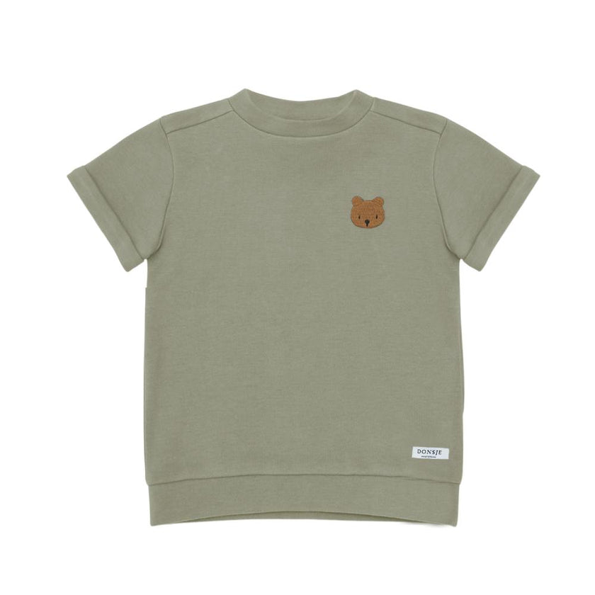 Jarne T-shirt | Bear | Dusty Green