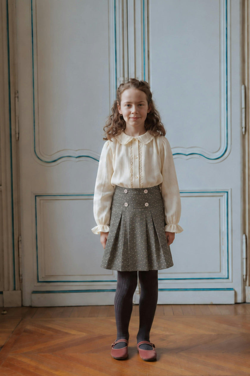 Girl Pleated Skirt Polka Dot Kilt