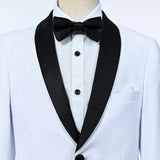 White Moustache Shawl Lapel Tuxedo Set