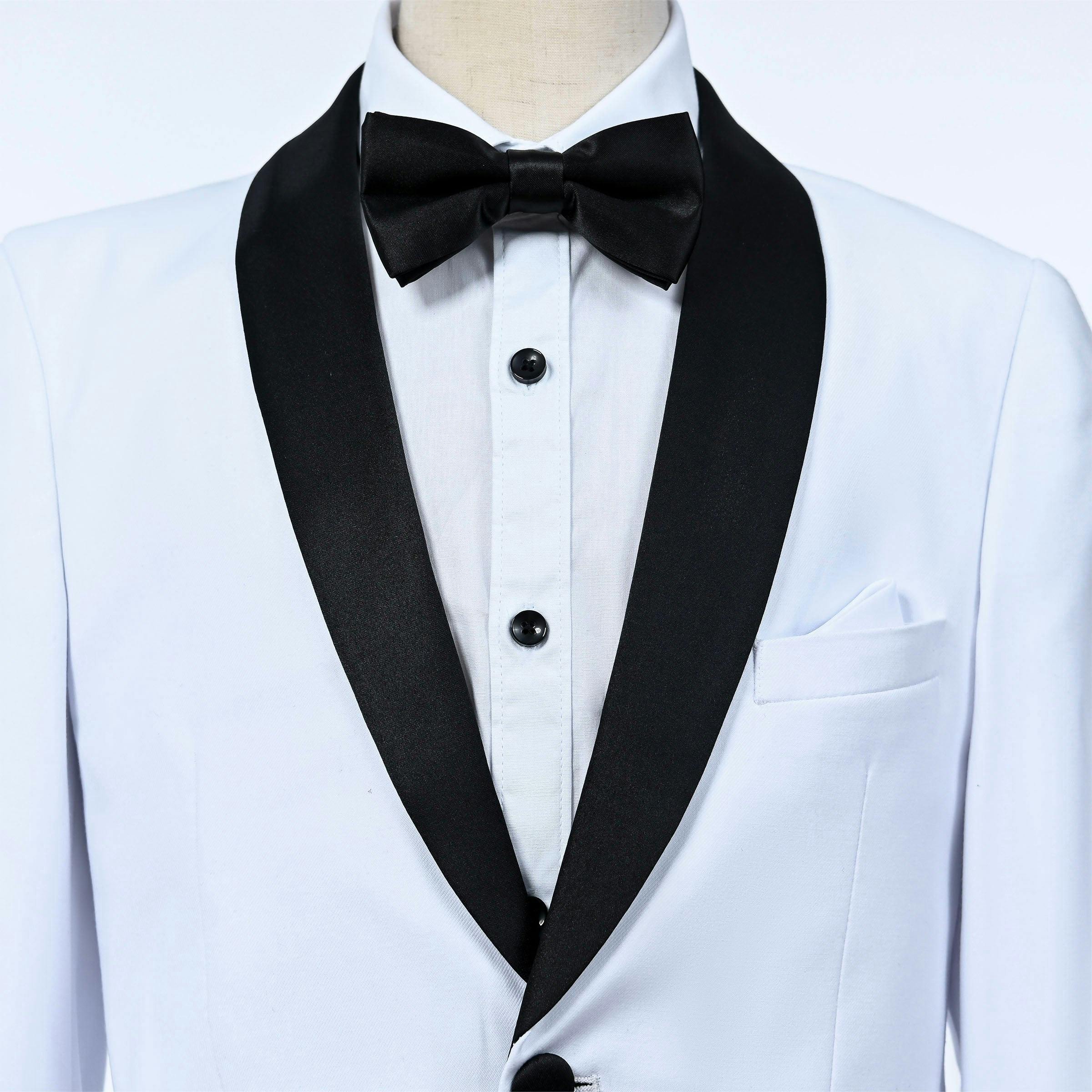 White Moustache Shawl Lapel Tuxedo Set