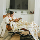 Cotton Muslin Quilted Throw - Adobe Checker