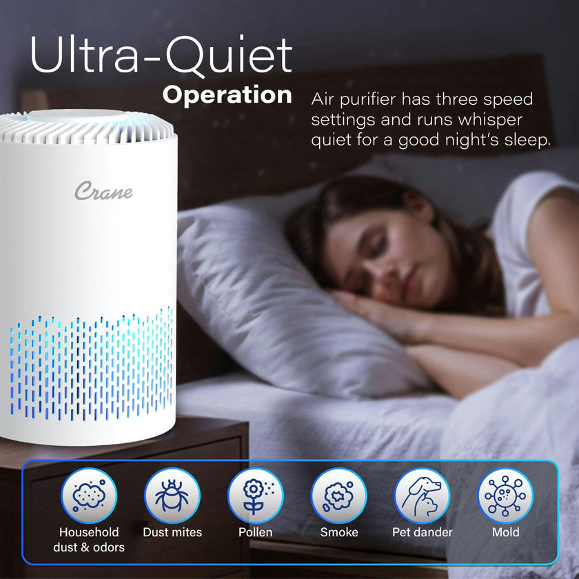 True HEPA Air Purifier For Nursery, Up To 150 Sq. Ft., With Aroma Tray, Night Light