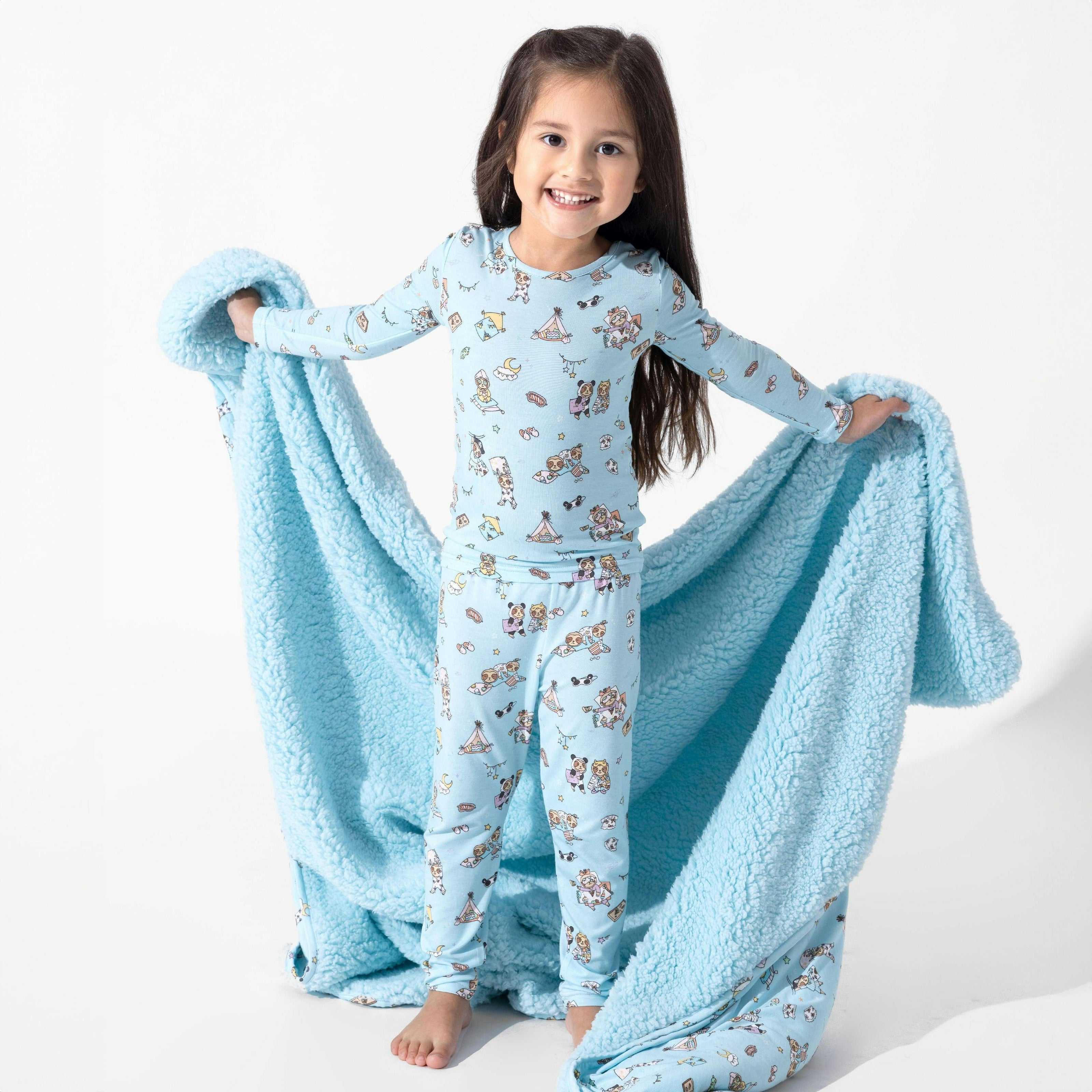 Sloth Pajama Party Bamboo Sherpa Blanket