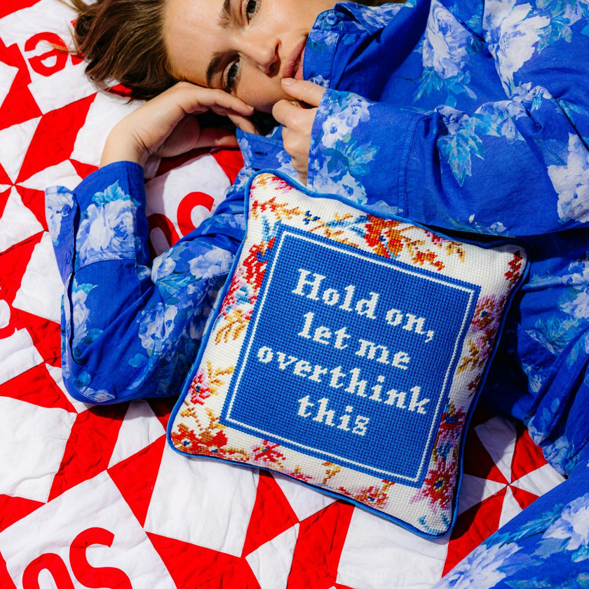 Overthink Needlepoint Pillow