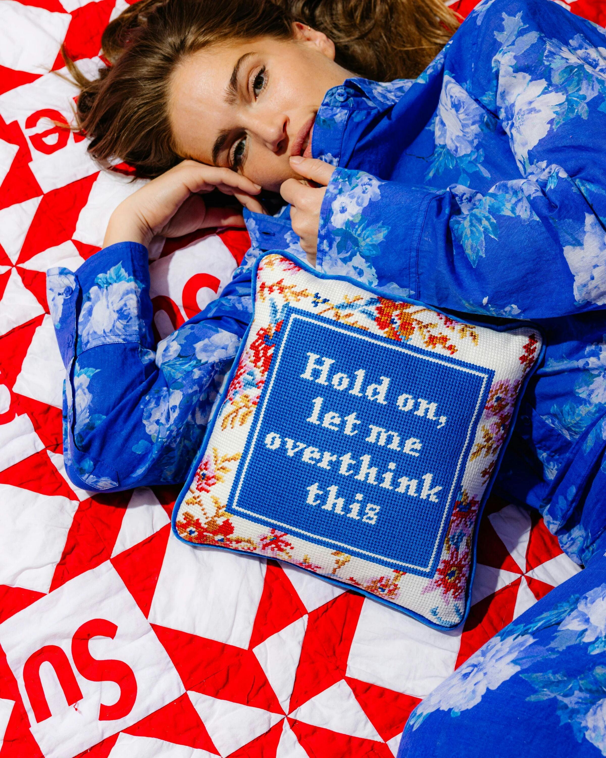 Overthink Needlepoint Pillow