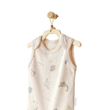 Beige and Blue Dino Bodysuits