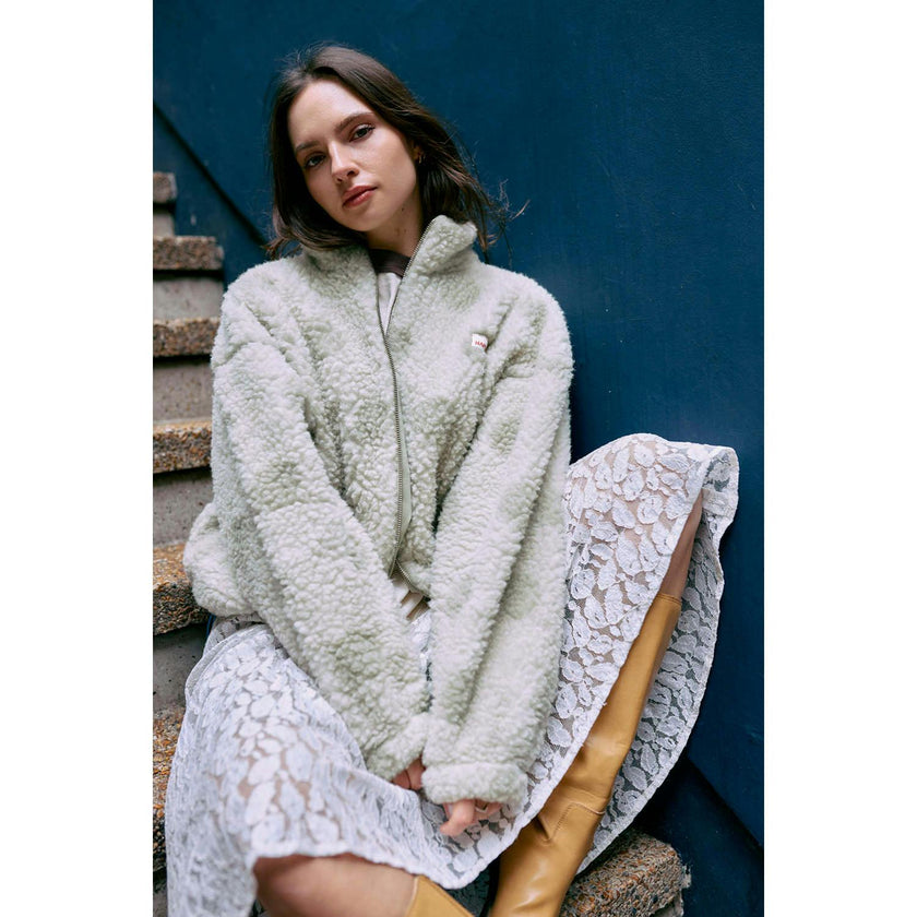 adult wool bomber jacket - polka dots