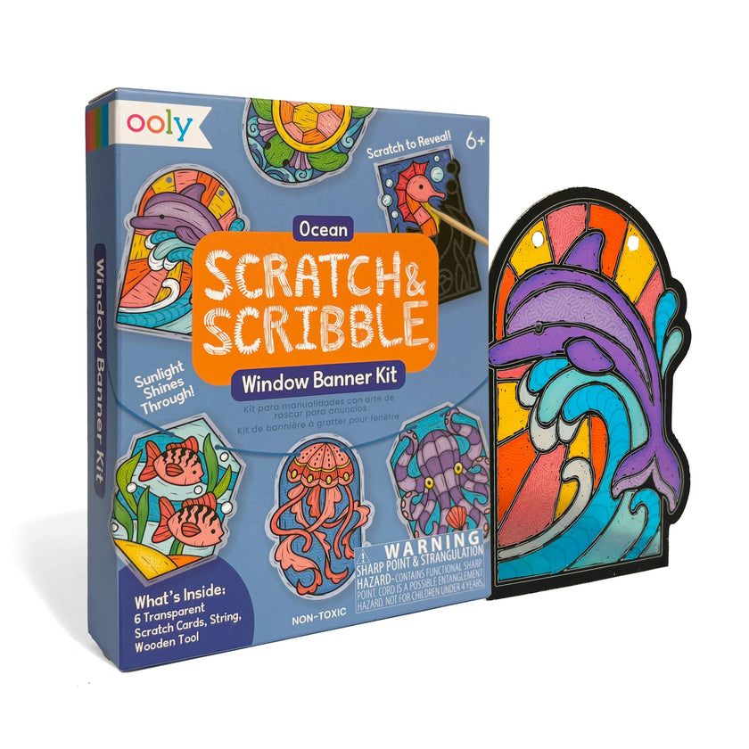 Scratch & Scribble Mini Window Banner Kit - Ocean - 6 Cards