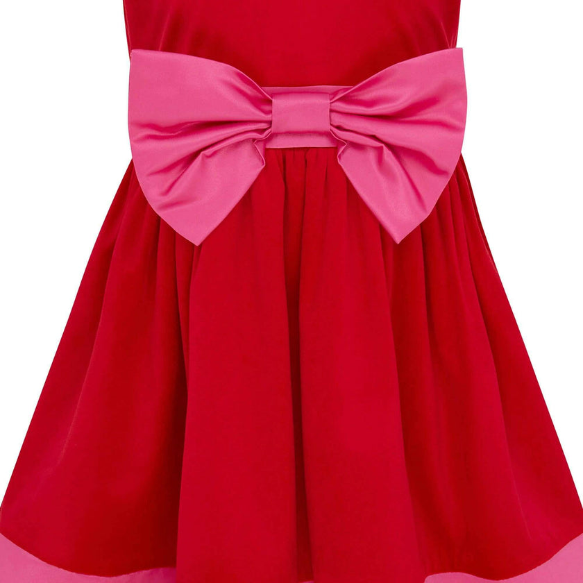 Florence Bow Satin Girls Party Dress