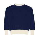 Women's Navy With Cream Trim Knit Sweater