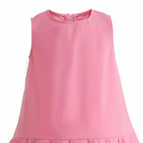 Pink Zariah Bow Back Pleated Dress