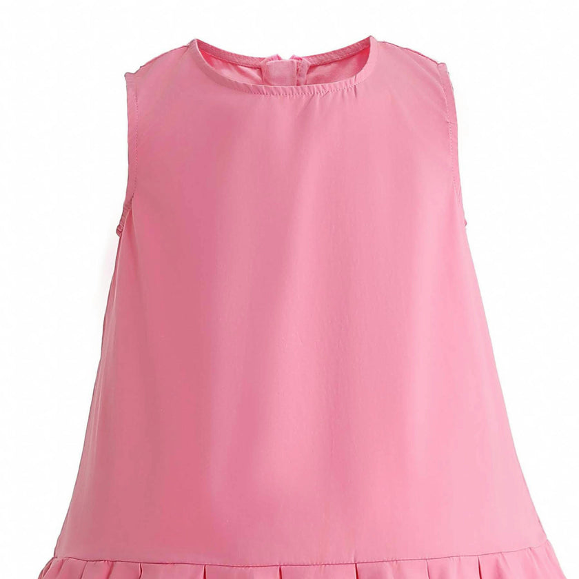 Pink Zariah Bow Back Pleated Dress