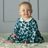 Blue Tartan Bow Jersey Dress