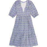 Women's Martine V-Neck Popover Dress, White