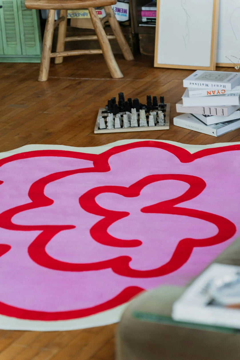 Funky Flower Shaped Irregular Rug by Shayla Goethe