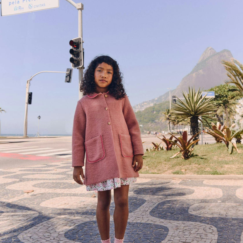 Pink Henrietta Girl Coat
