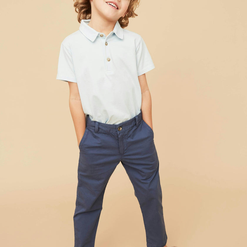 Dark Denim Lightweight Chino Trousers