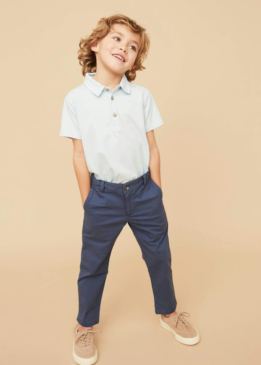Dark Denim Lightweight Chino Trousers
