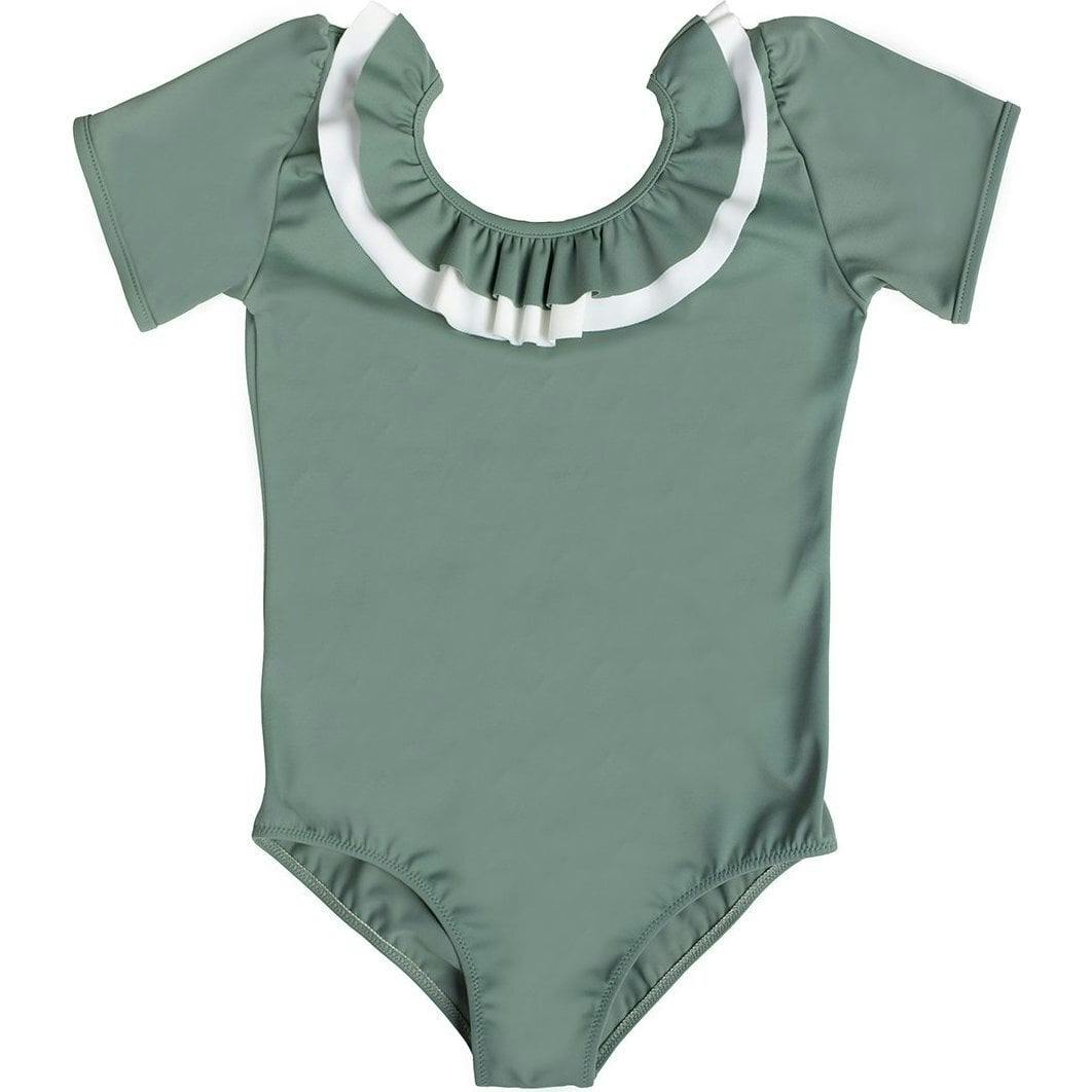 Carlotta Surf Suit in Sage Green & Ivory