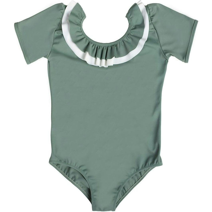 Carlotta Surf Suit in Sage Green & Ivory