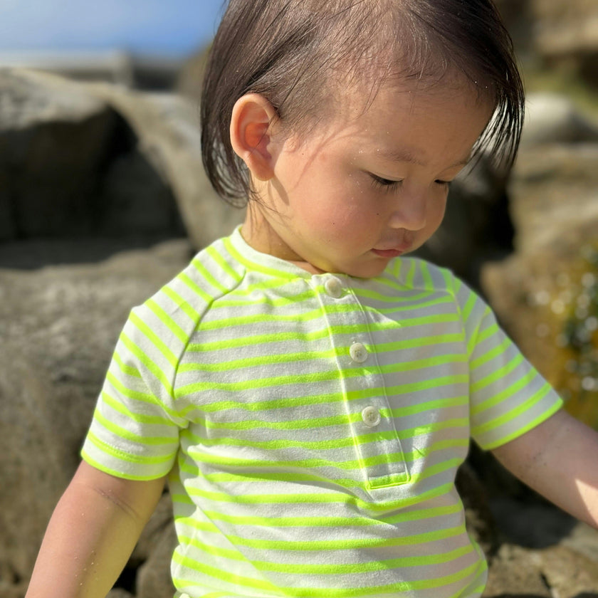 NEON ACID GREEN RAGLAN Jersey Onesie