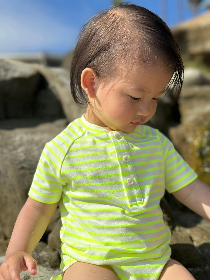 NEON ACID GREEN RAGLAN Jersey Onesie