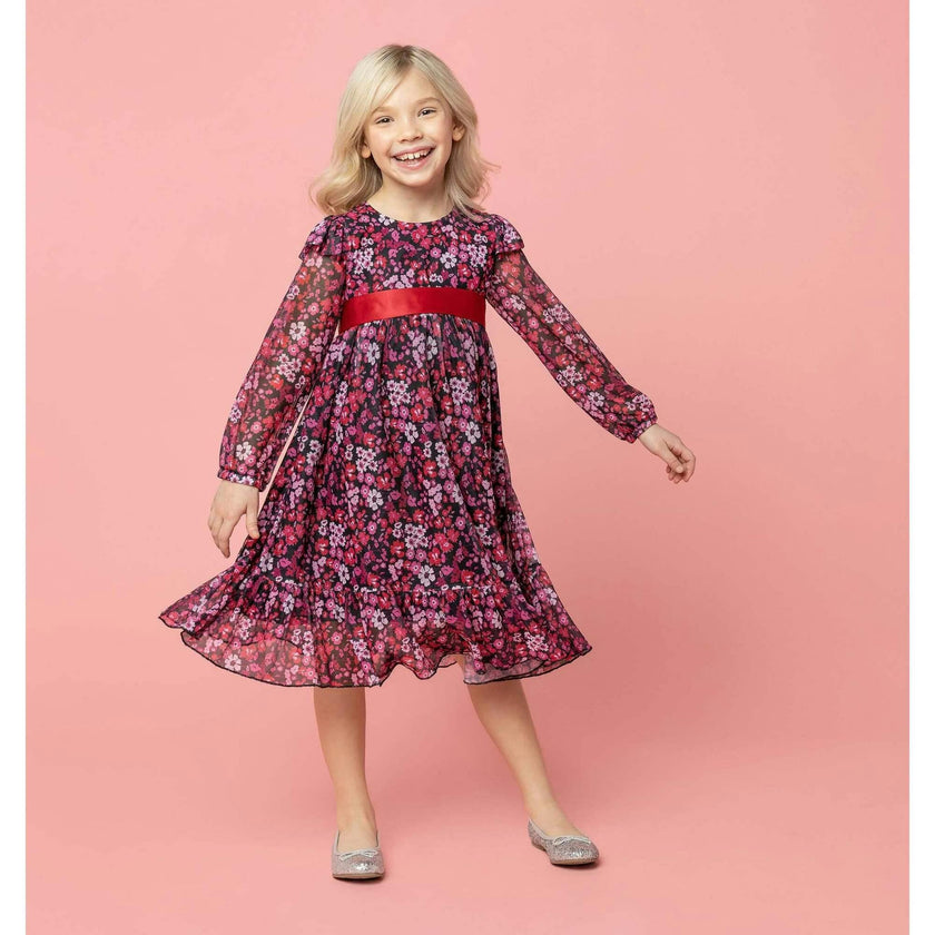 Chloe Winter Floral Party Dress