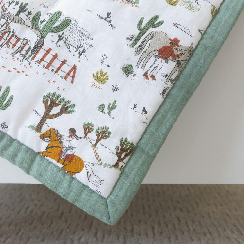 Cotton Muslin Toddler Bedding 3 Piece Set - Cowpoke