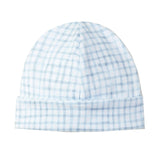 LARANJINHA Windowpane Baby Hat - Blue