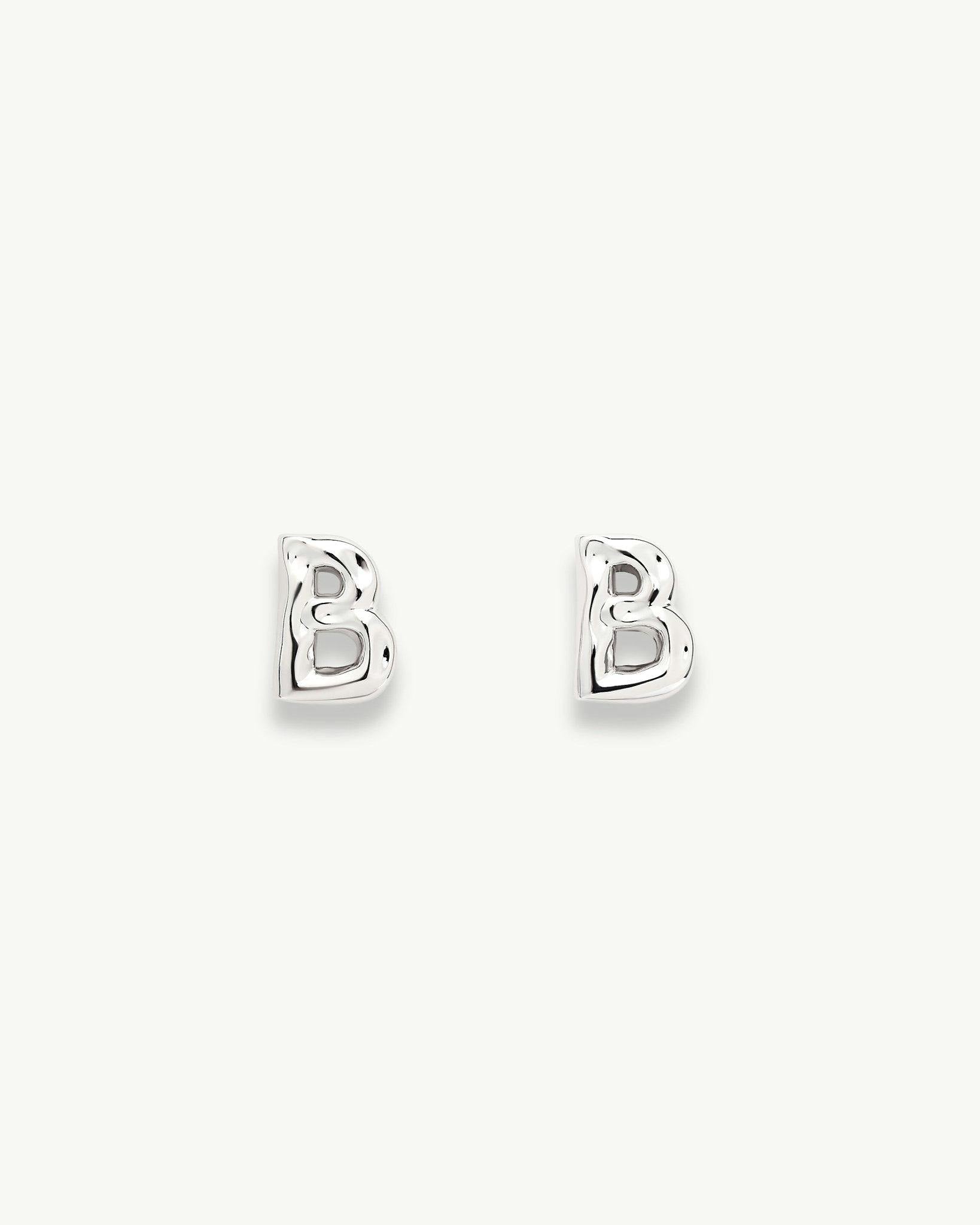 Monogram Studs in Silver
