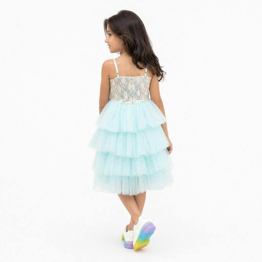 Sparkling Sea Fairy Mermaid Sequin Flower Girl Dress