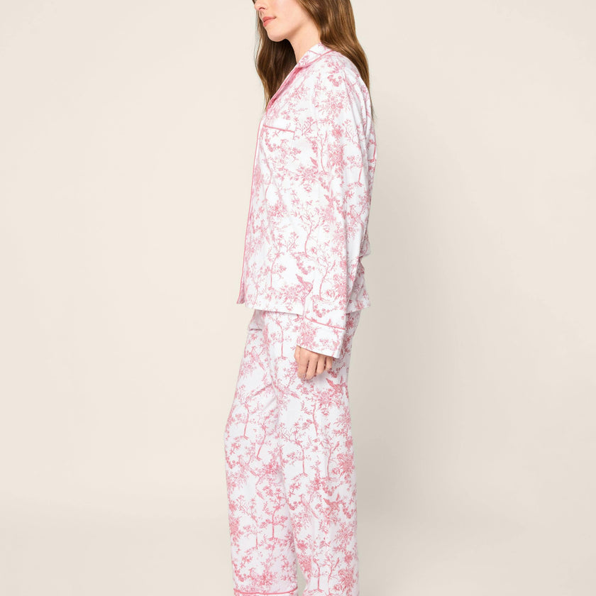 Women's Pima Pajama Set in Pink Timeless Toile