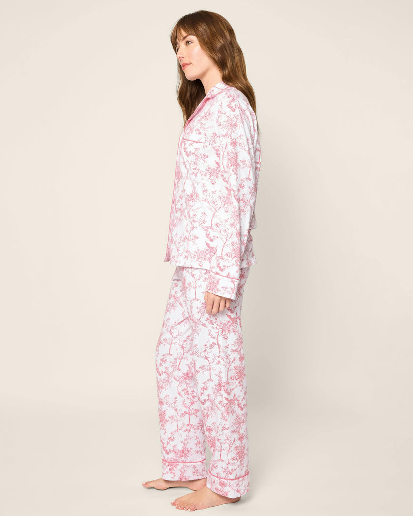 Women's Pima Pajama Set in Pink Timeless Toile
