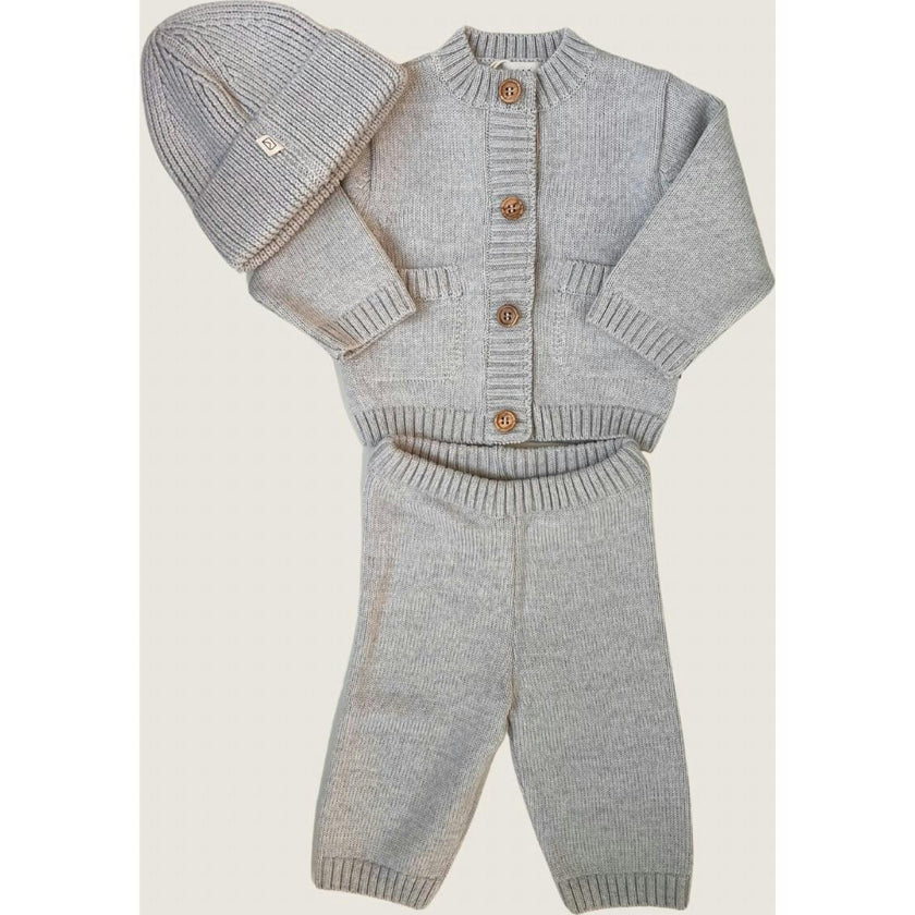 Merino Wool Baby Gift Set in Heather Brown