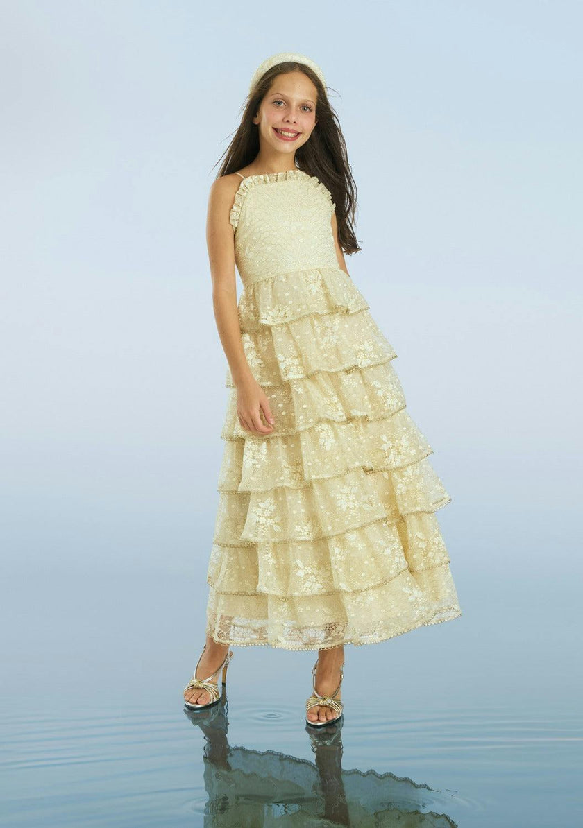 Tanya Lace Frill Maxi Dress