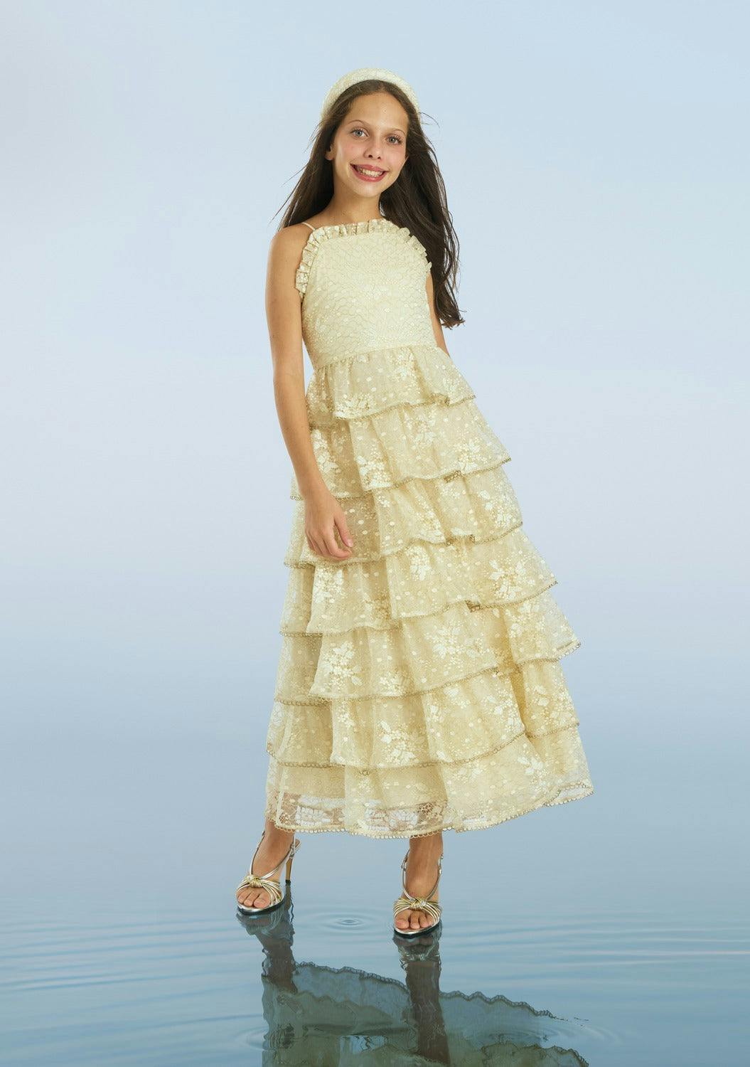 Tanya Lace Frill Maxi Dress