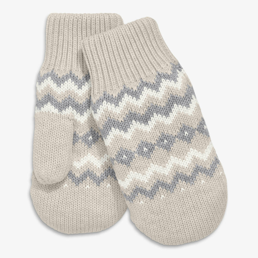 Kids knit mittens in fair isle