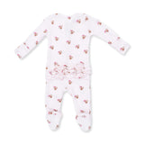 Mini Football Hearts - 2 Way Ruffle Back Zipper Footie