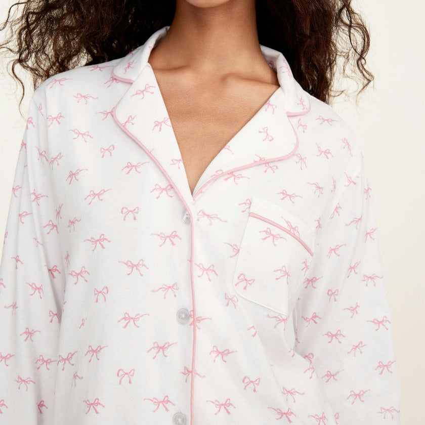 Women's Pima Pajama Set in Blushing Bows