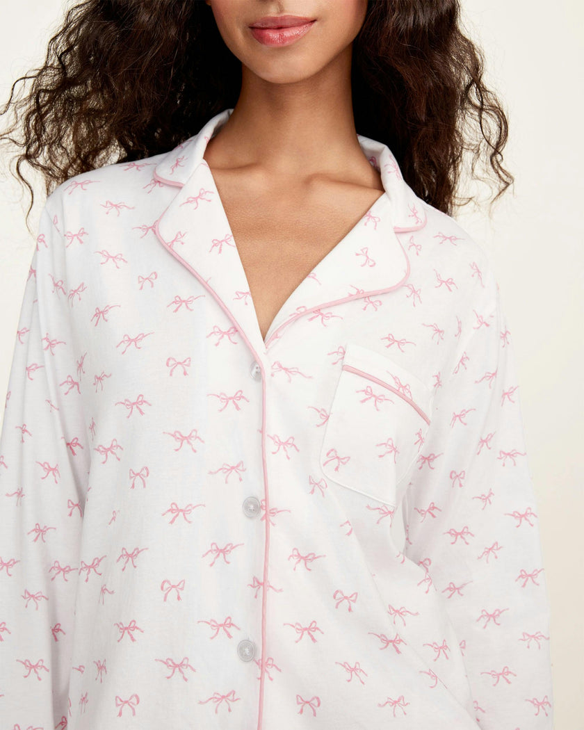 Women's Pima Pajama Set in Blushing Bows
