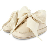 Lonny Chiffon Bow Small Wavy Edge Leather Shoes