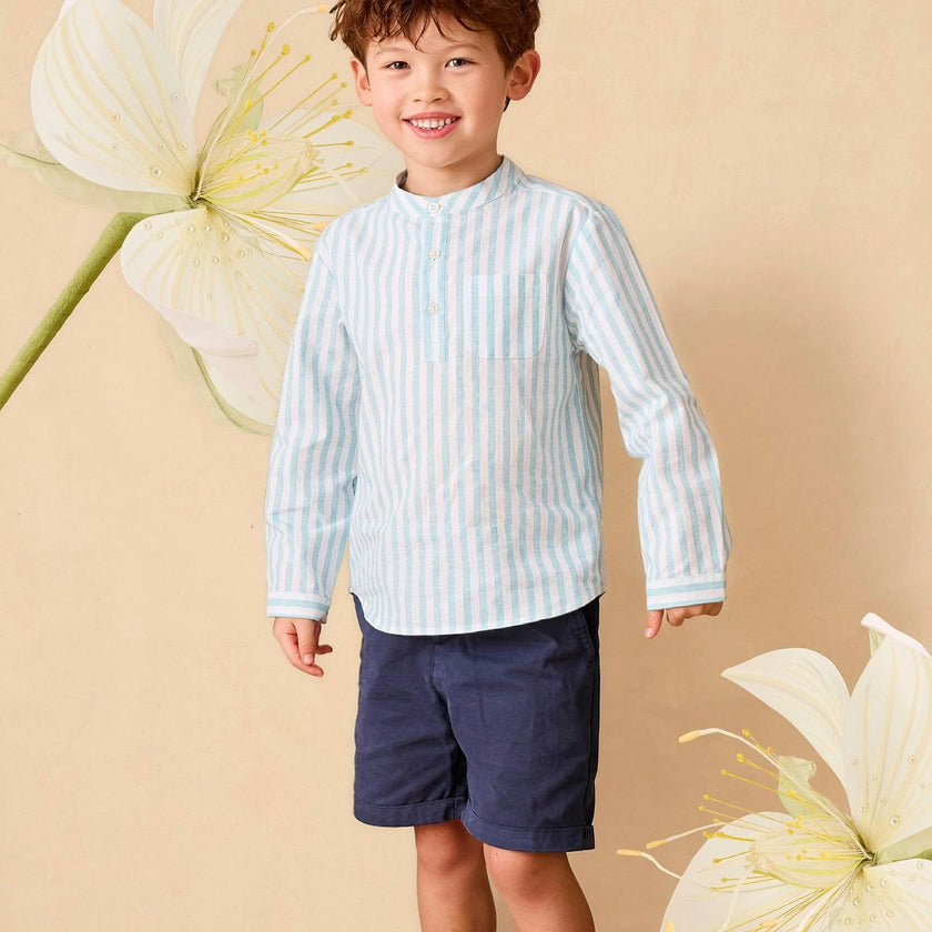 Oscar Shirt in Pale Blue Stripe