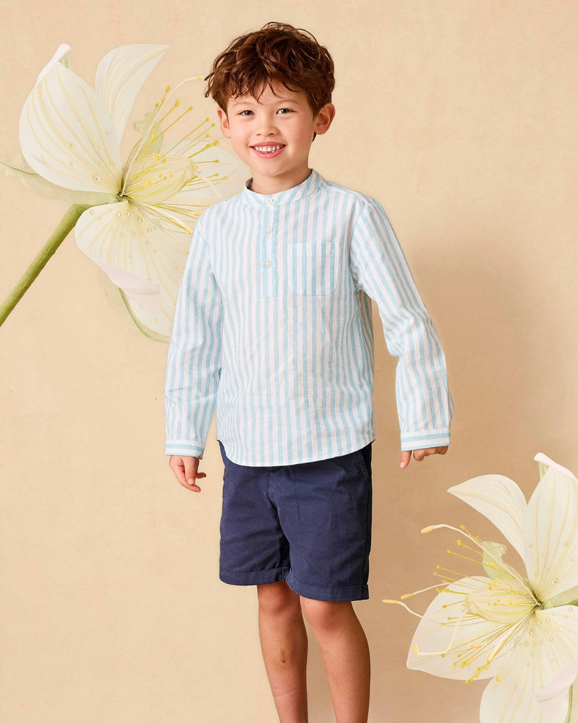 Oscar Shirt in Pale Blue Stripe