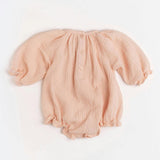 Gauze Romper in Embroidered Flowers