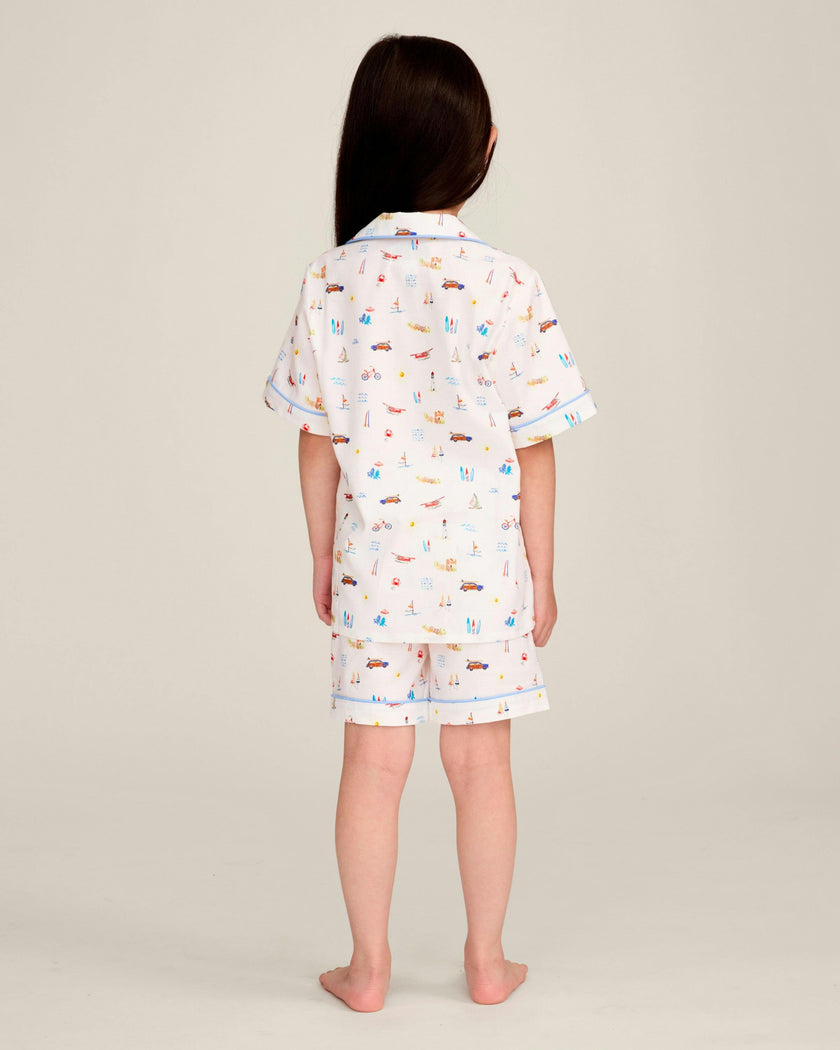 Kid's Twill Pajama Short Set in Summer Nostalgia