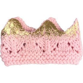 Aiden Hand-Knit Crown, Cream with Gold